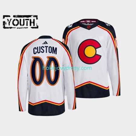 Dětské Hokejový Dres Colorado Avalanche Personalizované Adidas 2022-2023 Reverse Retro Bílý Authentic